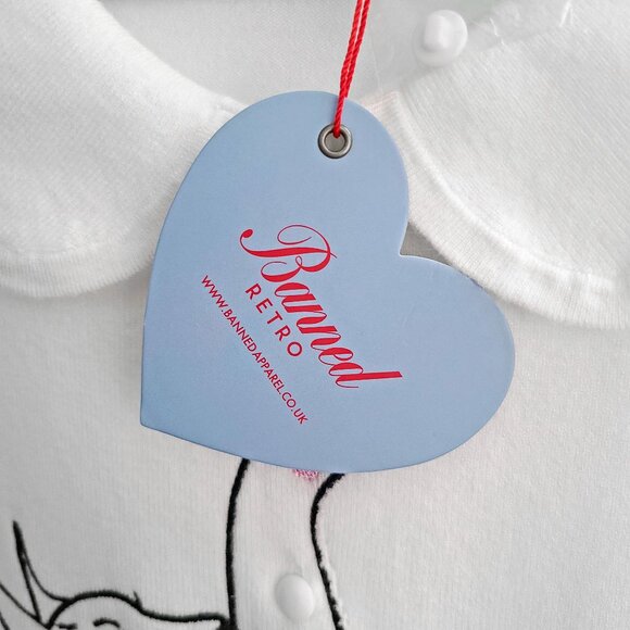 BANNED RETRO ~ Cat Scallop Collar Cardi ~ NEW! Size 3XL [UK] - 16 [US] - Picture 9 of 11